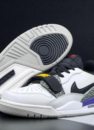 Новая модель мужские кроссовки nike jordan legacy 312 low білі з чорним\фіолетові5 фото