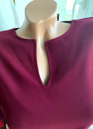 Красиве бордове плаття рукав волан6 фото
