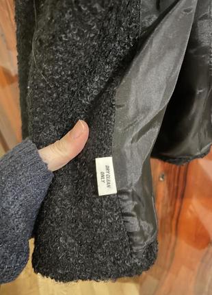 Шерстяной винтажный пиджак, пиджак-пальто, жакет укороченный на поясе5 фото