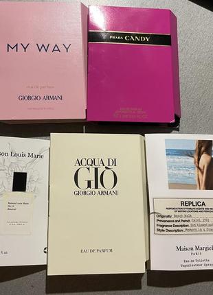 My way; candy; replica; aqua di gio; maison louis marie