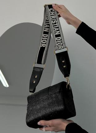 Жіноча сумка cristian dior крос-боді у чорному кольорі диор через плече5 фото