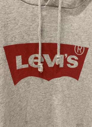 Свитер худи худи levis серый базовый джемпер свитшот оригинал3 фото