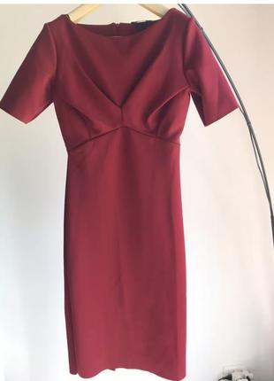 Платье миди темно красное бургунд вишня марсала m l1 фото