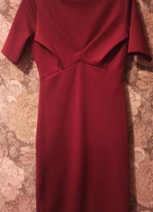 Платье миди темно красное бургунд вишня марсала m l3 фото
