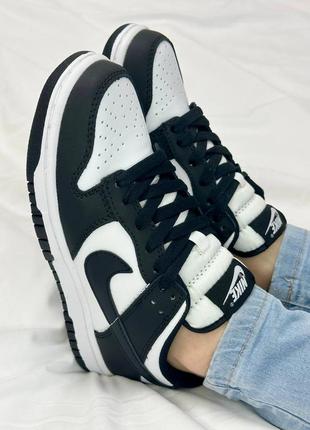 Nike dunk white black7 фото