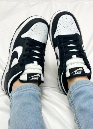 Nike dunk white black9 фото