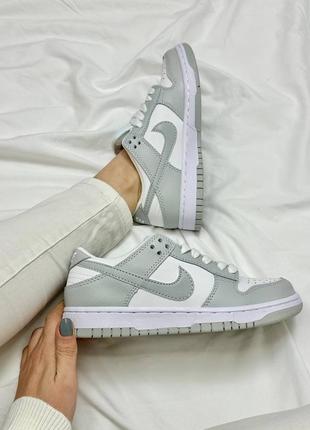 Nike dunk white grey4 фото