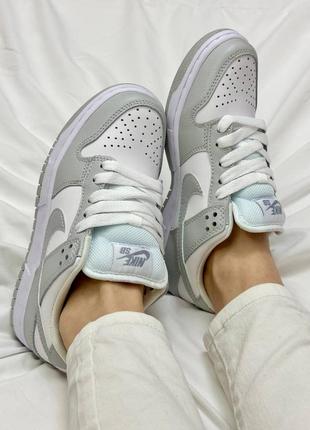 Nike dunk white grey10 фото