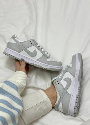 Nike dunk white grey8 фото