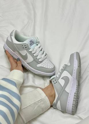 Nike dunk white grey6 фото