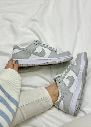 Nike dunk white grey3 фото