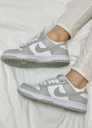 Nike dunk white grey2 фото