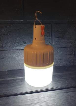 Аккумуляторная кемпинговая led лампа 20w светильник с крючком usb зарядка фонарь светильник