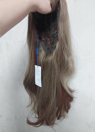 Парик женский коричневый длинный волос волнистые наурученные искусственные волосы...