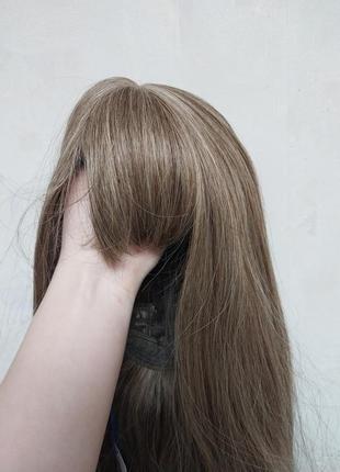 Парик женский коричневый длинный волос волнистые наурученные искусственные волосы...