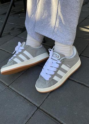 Мужские кроссовки adidas campus grey white 40-41-42-43-44-45