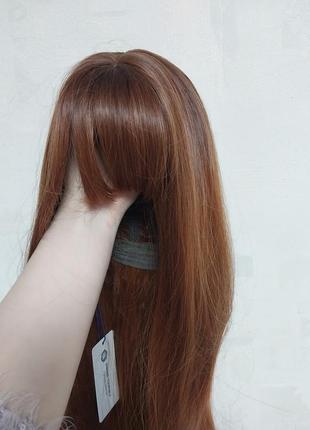 Перука жіноча мілірування руда довге волосся науручене штучне волосся канекалон можливий обмін розгляну9 фото