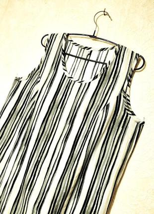 George кофточка без рукавов летняя в цветную полоску чёрная/белая/серая/оливковая женская 50/52