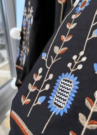 Колоритная блуза вышиванка, украинская вышиванка, этатно рубашка с вышивкой