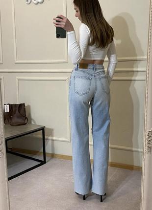 Джинси zara wide leg джинси з розрізами