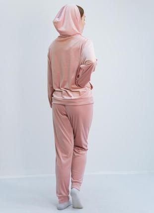 Костюм lee cooper спортивный велюровый женский louisa xl  розовый4 фото