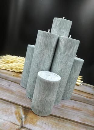 Большой набор свечей с пальмового воска. серые свечи. свечи интерьерные.