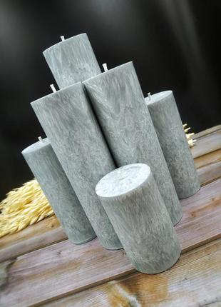Большой набор свечей с пальмового воска. серые свечи. свечи интерьерные.