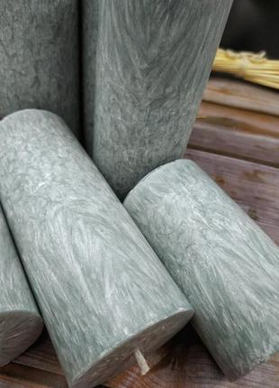 Большой набор свечей с пальмового воска. серые свечи. свечи интерьерные.