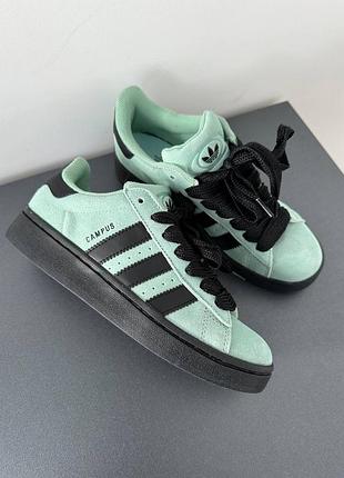 Стильні кросівки adidas campus mint black premium бірюзові з чорним1 фото