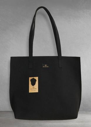 Большая трендовая черная сумка шоппер тоут из натуральной кожи9 фото