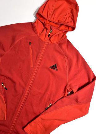 Зіп худі кофта спортивна  з капюшоном adidas червона оригінал2 фото