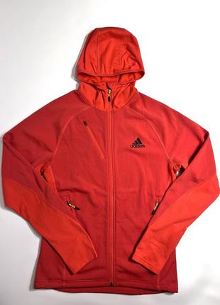 Зіп худі кофта спортивна  з капюшоном adidas червона оригінал3 фото