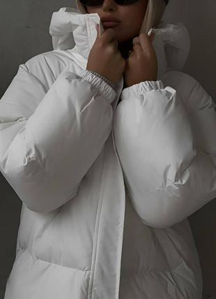Женская дутая куртка на холодную зиму до -20 белый от 42 до 52 р.2 фото