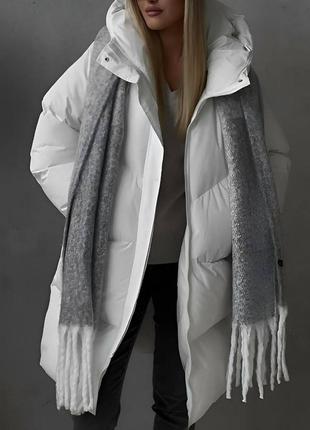 Женская дутая куртка на холодную зиму до -20 белый от 42 до 52 р.4 фото