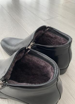 Кожаные зимние ботинки 40 размер