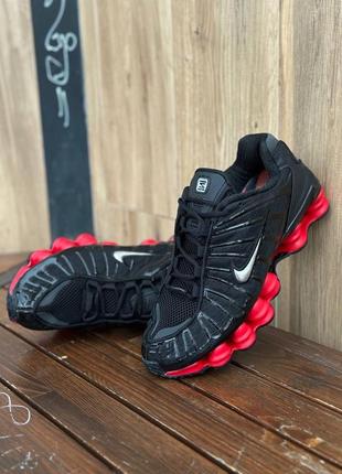 Чоловіче взуття nike shox tl black\red шокс дрілл drill tn