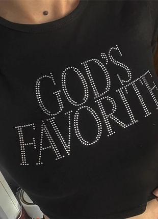 Футболка со стразами god's favorite