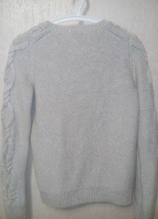 Теплый свитер кофта с косами, в составе шерсть5 фото