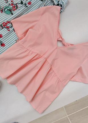 Котонова вільна блузка персикового кольору від atmosphere розмір s-m-l6 фото