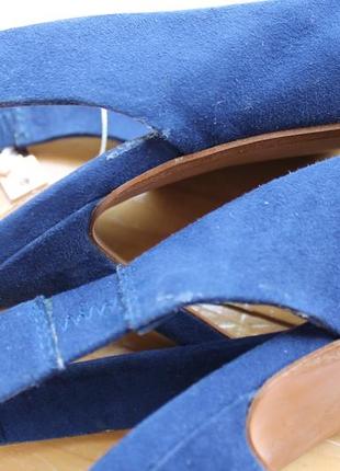 Очень красивые туфли лодочки на шпильке синего цвета zara basic6 фото