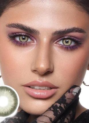 Сірі кольорові контактні лінзи для очей, чудове перекриття свого кольору + контейнер для зберігання