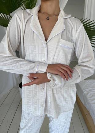 Женская пижама ❤️ белая бархатная пижама ❤️ женская пижамка