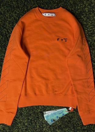 Кофта off-white diag ow logo slim sweatshirt orange (new) | original