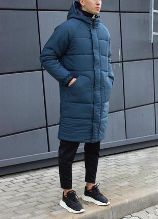 Парка чоловіча зимова до -30 н5012 тепла з капюшоном зимовий пуховик пальто куртка подовжена3 фото