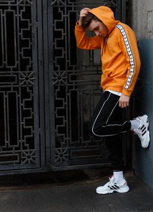 Оранжевое худи унисекс adidas, кенгурушка, толстовка на весну2 фото