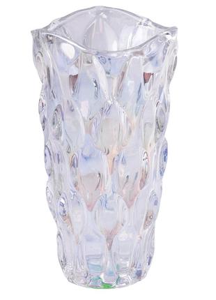 Стеклянная ваза для цветов прозрачная 23,5 см