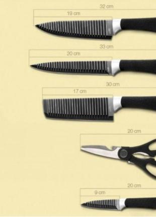 Набір кухонних ножів із сталі 6 предметів genuine king-b0011, набір ножів для кухні, кухонний набір ножів8 фото