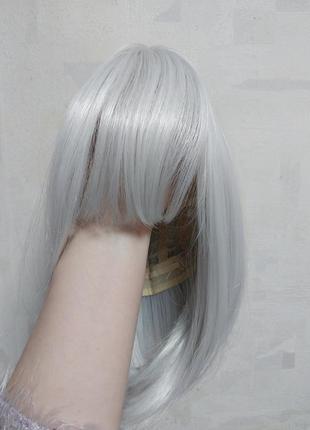 Парик боб каре синтетический искусственный серый косплей возможен обмен рассмотренную