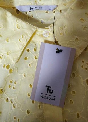 Неймовірна яскрава блуза блузка сорочка прошва вишивка рішелье мереживо батал великий розмір бренд tu women, р.uk 224 фото