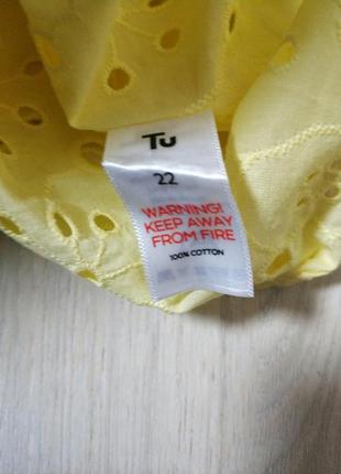 Неймовірна яскрава блуза блузка сорочка прошва вишивка рішелье мереживо батал великий розмір бренд tu women, р.uk 227 фото